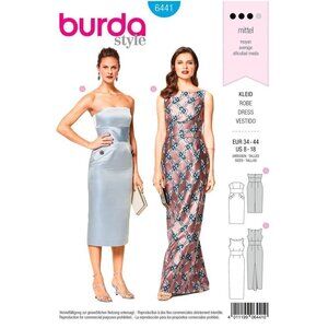 Burda Sewing Pattern‎ 6441 Misses Dress Kleid Robe Size 8-18